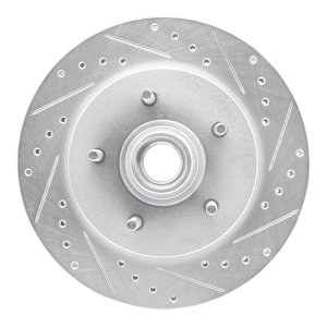 Ford F-150 Brake Rotor (1) - Front Right - R1 Concepts - Drilled & Slotted - Silver - `97-`00